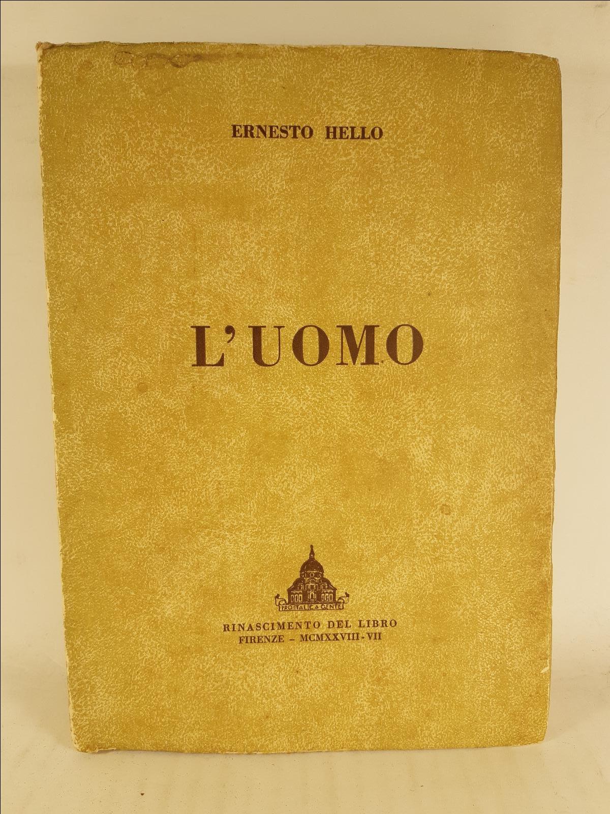 Ernesto Hello Uomo Rinascimento del libro 1938