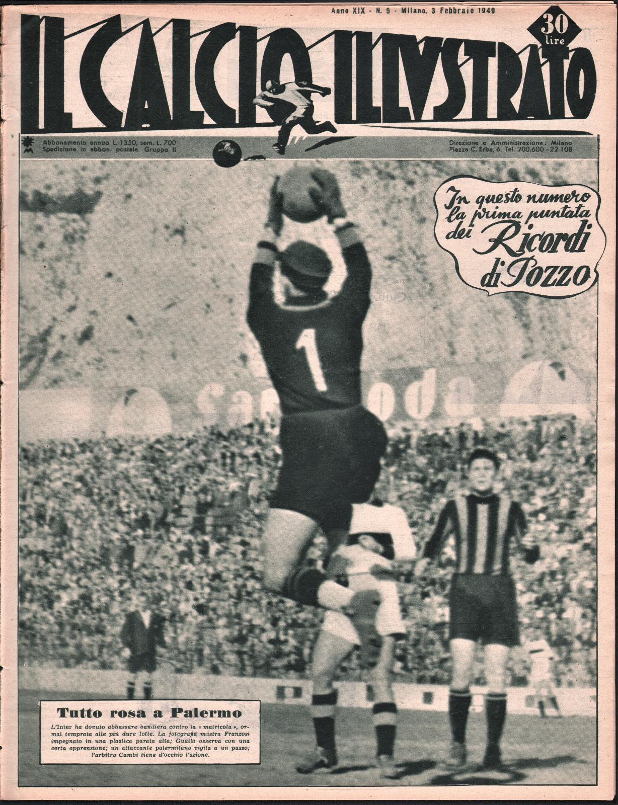 Blocco di 33 riviste de Il calcio illustrato annata 1949 …