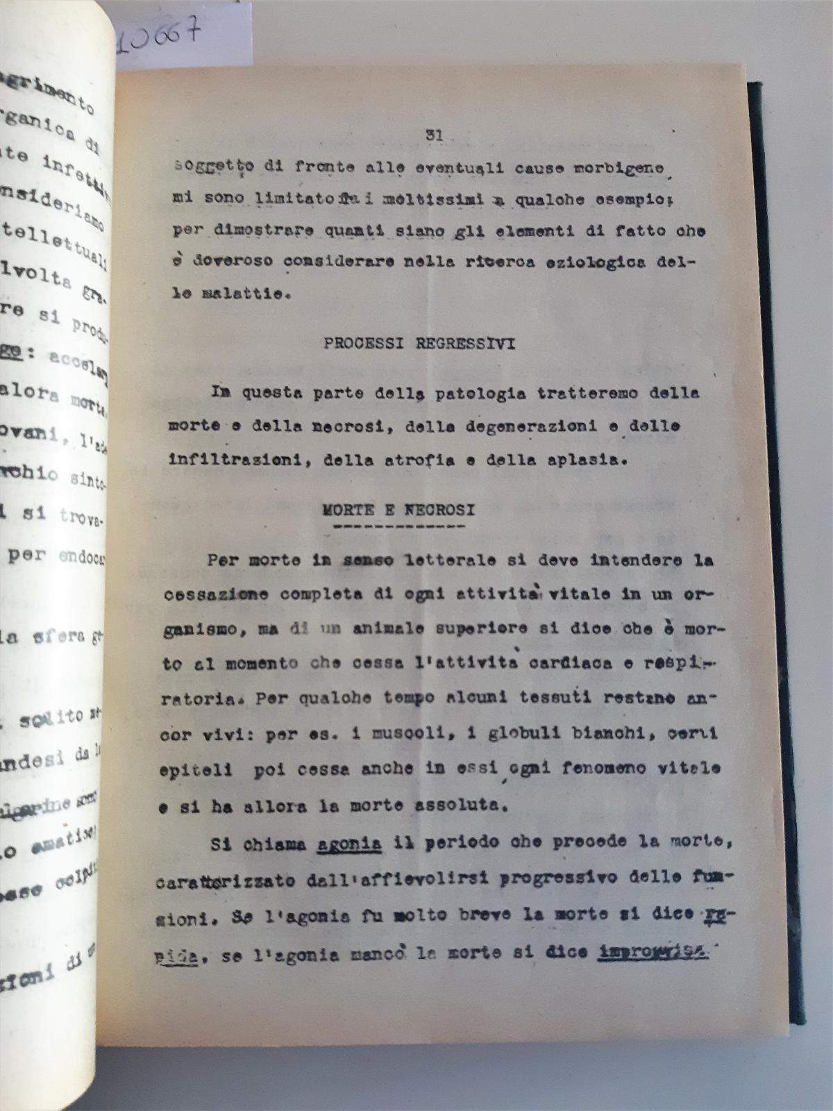 E. Ravenna Patologia Generale veterinaria anni 1924 1925 Torino appunti …