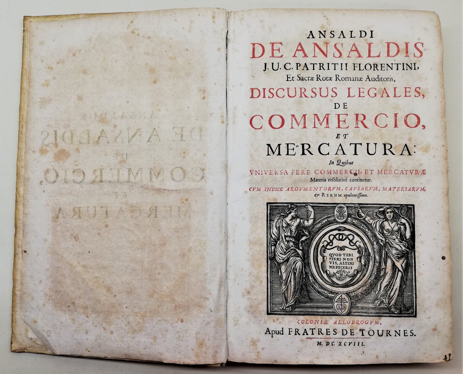 Seicentina Giuridica Discursus Legales de Commercio et Mercatura 1698