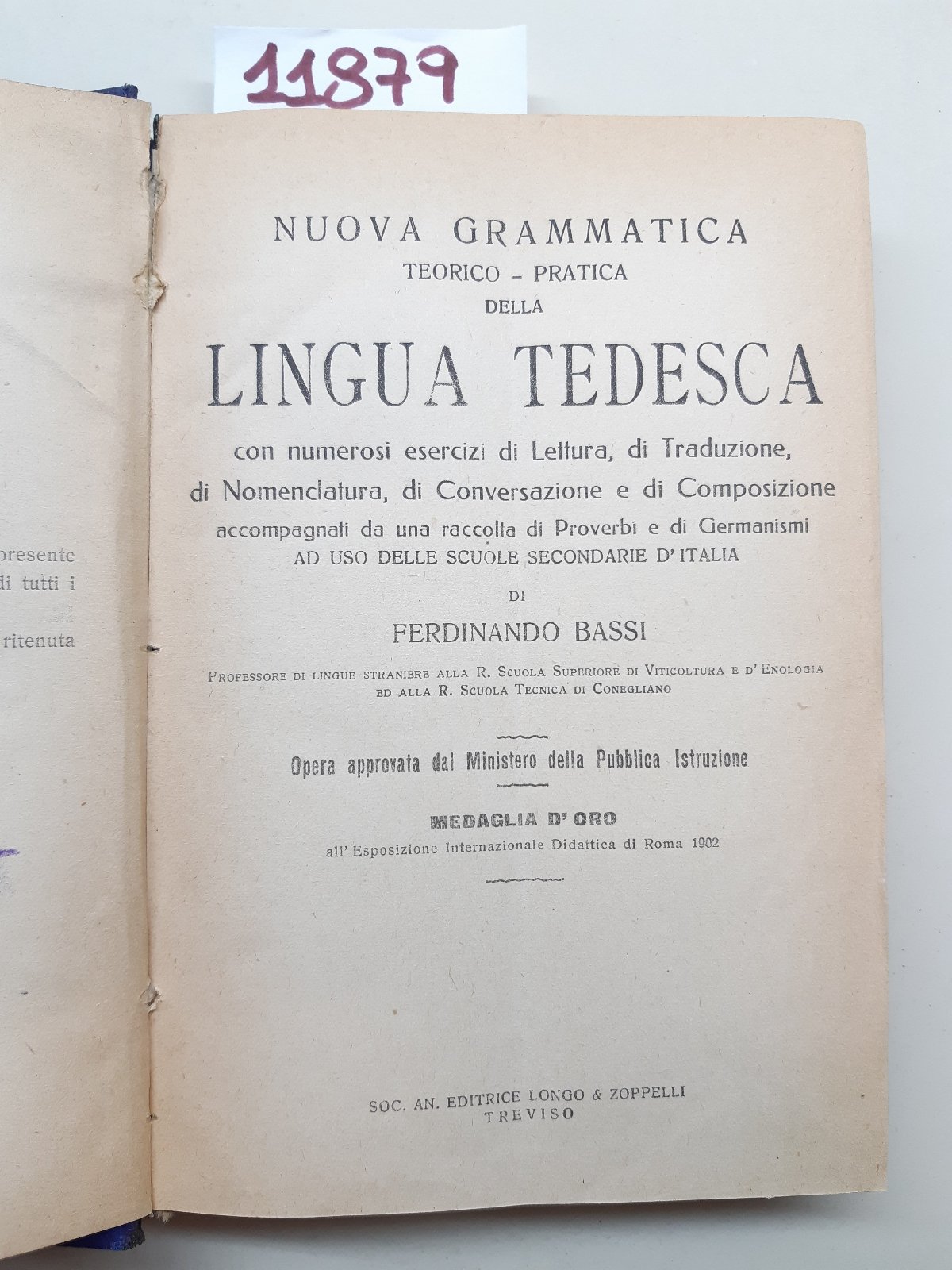 Fernando Bassi Nuova Grammatica Teorico-Pratica Della Lingua Tedesca Longo E …