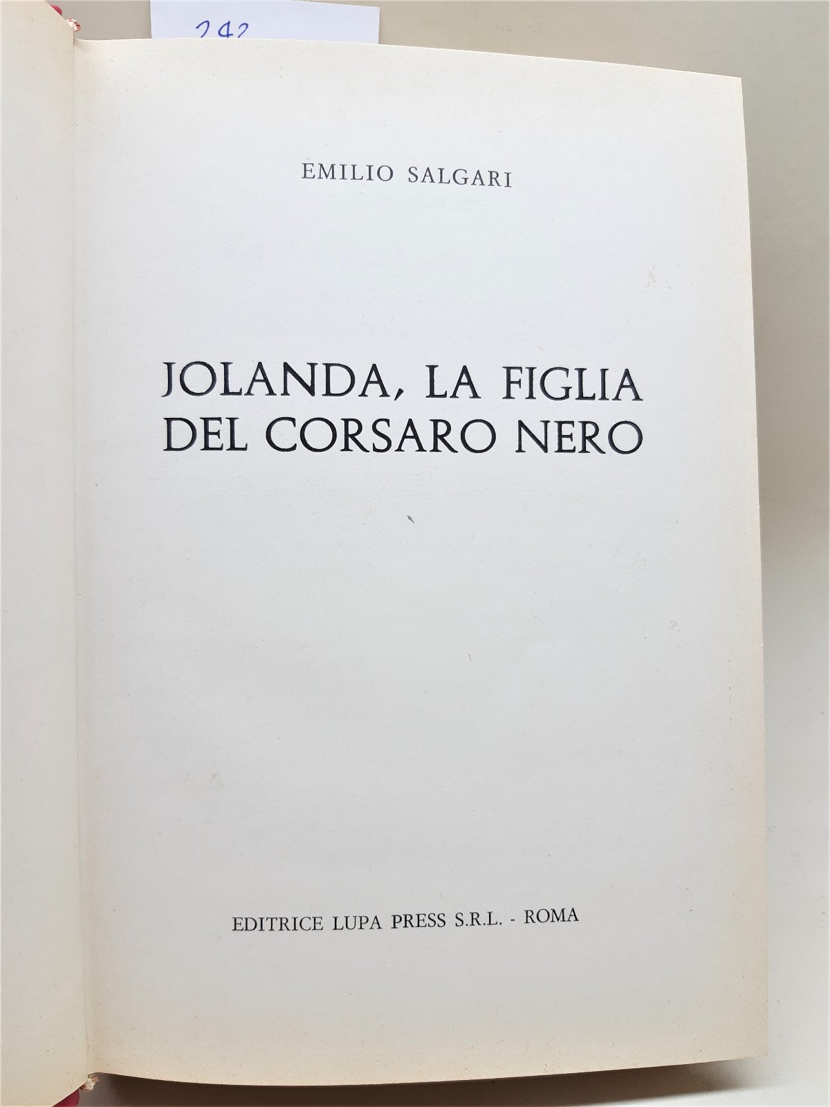 Emilio Salgari Jolanda la figlia del corsaro nero editrice Lupa …