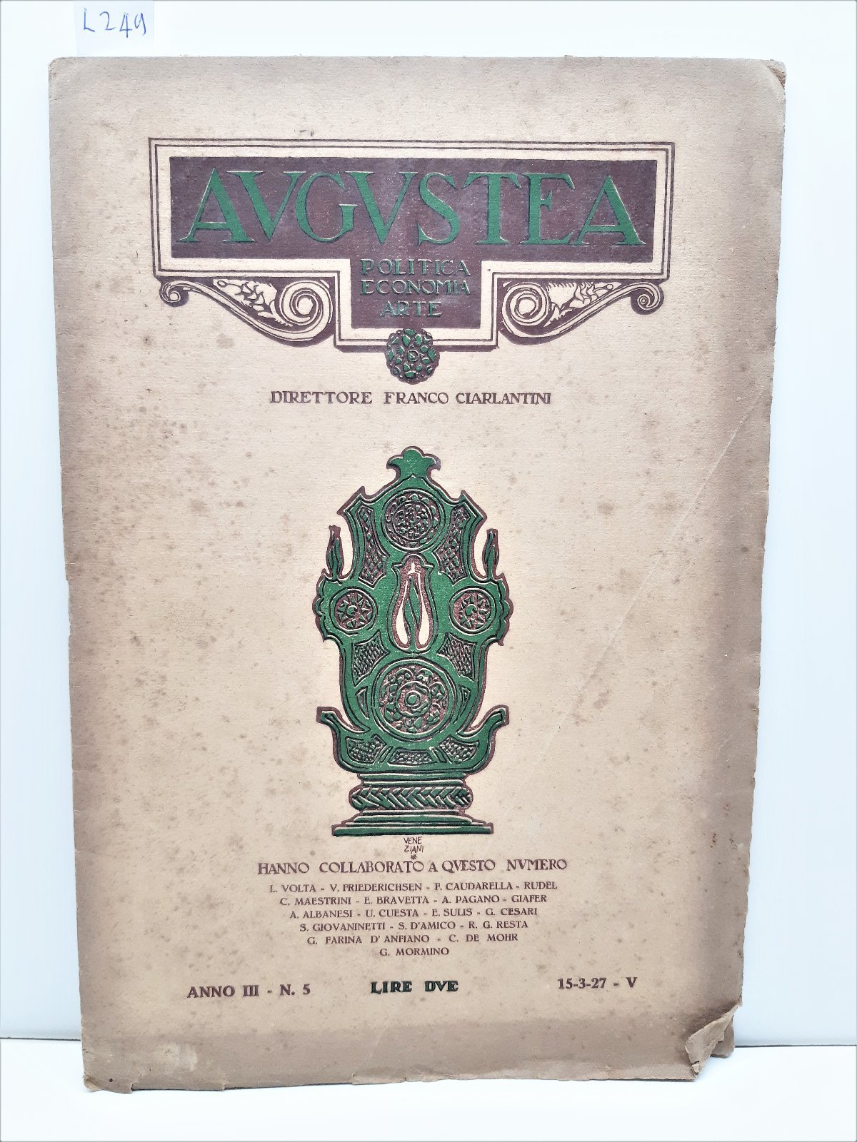 Rivista Augustea politica economia arte direttore Franco Ciarlantini n. 5 …