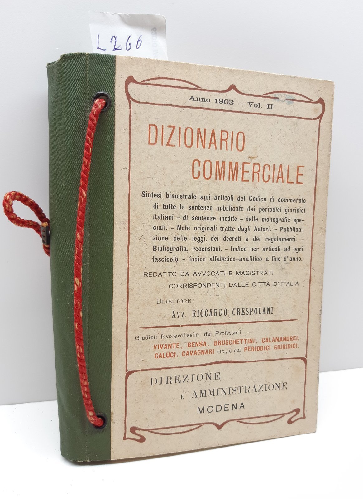 Dizionario Commerciale annata completa Riccardo Crespolani 1903