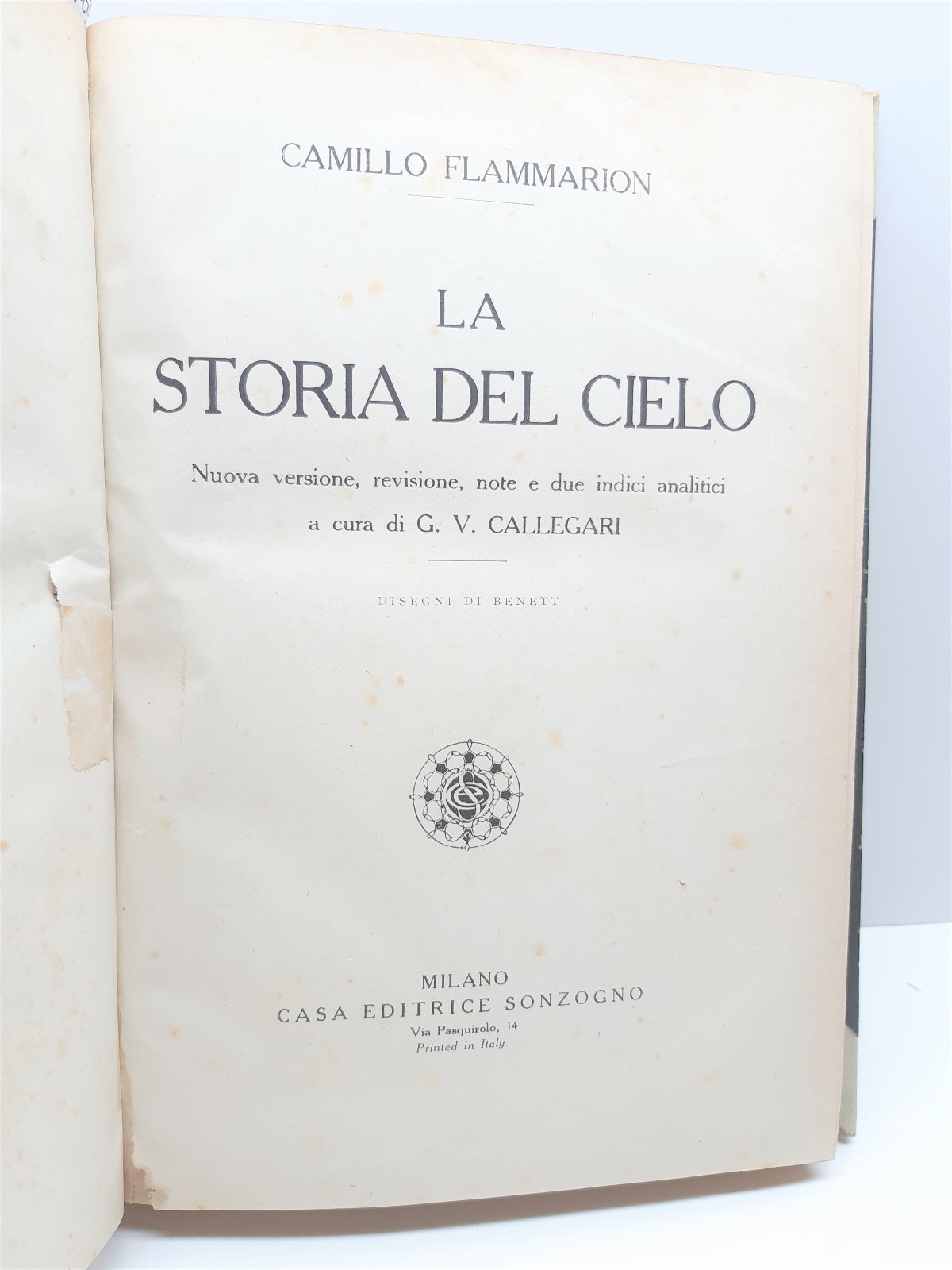 C. Flammarion La storia del cielo versione G. V. Callegari …