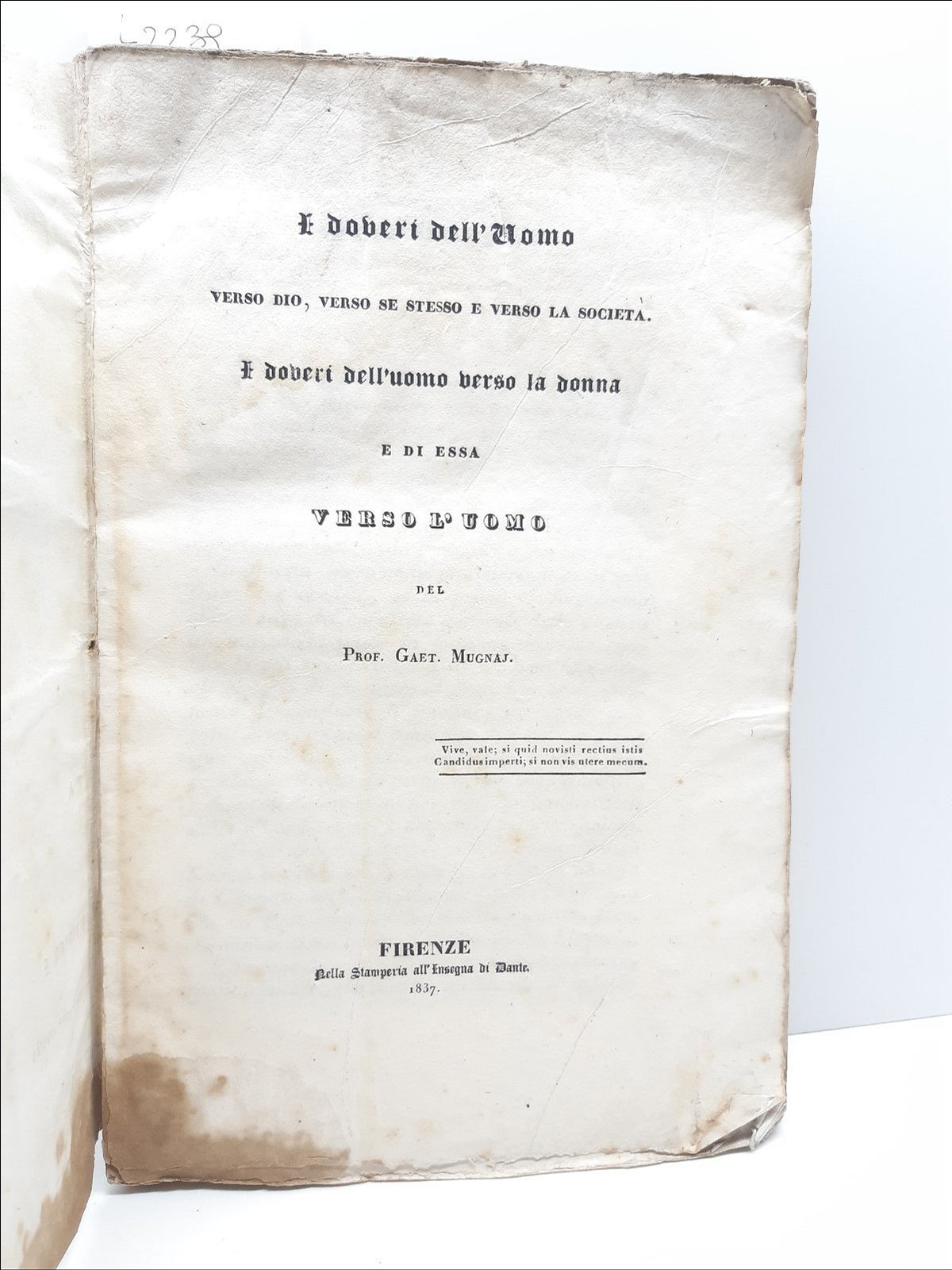 G. Mugnai-I Doveri Dell'uomo.e i doveri dell'uomo verso la donna …