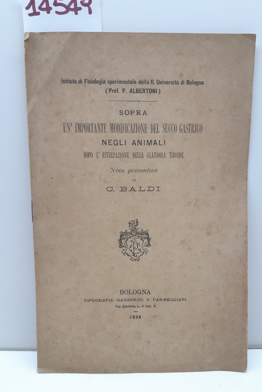 P Albertoni Modificazione del succo gastrico negli animali dopo l'estirpazione …