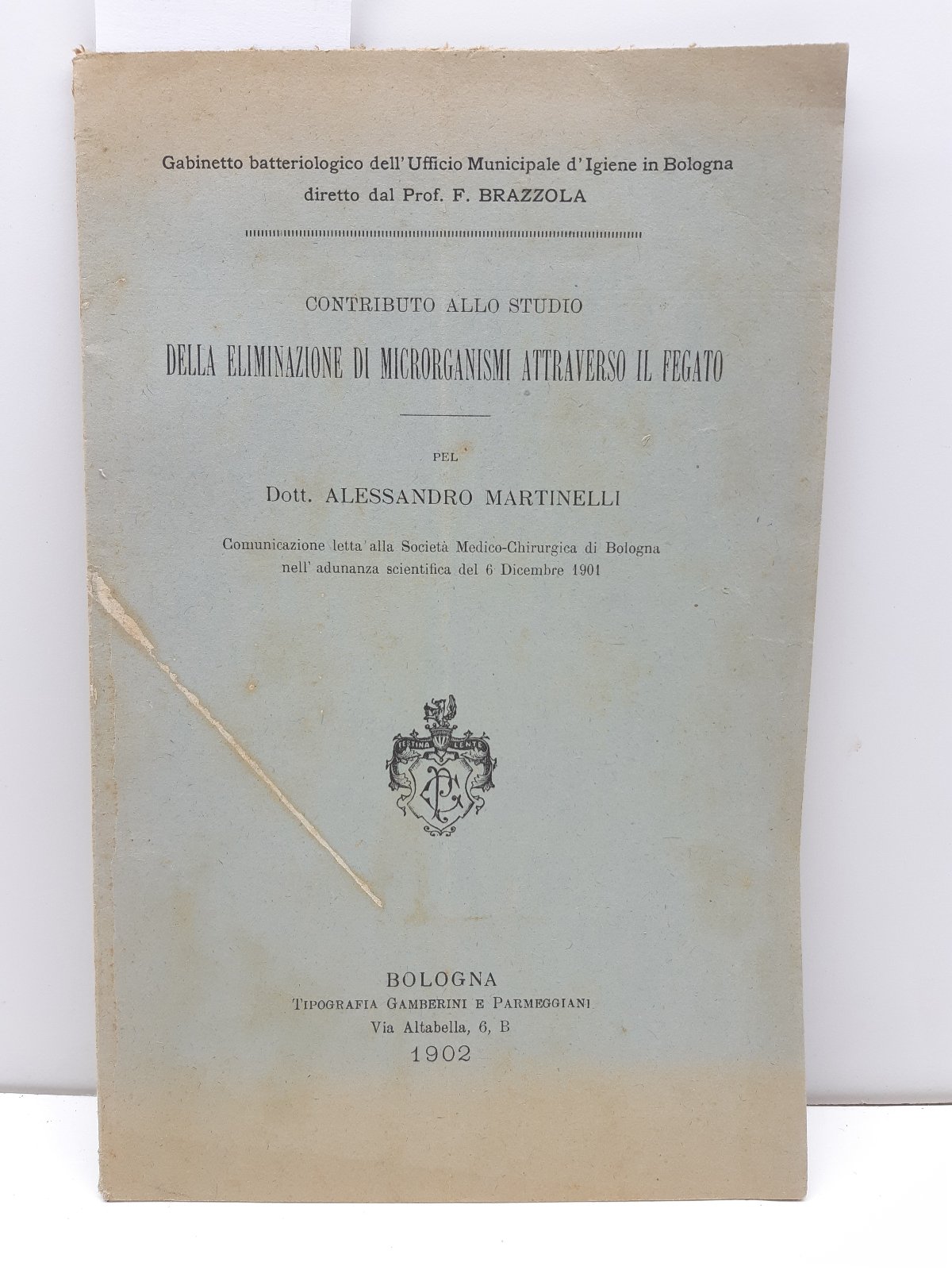 Martinelli Contributo allo studio delle eliminazione dei microrganismi attraverso il …