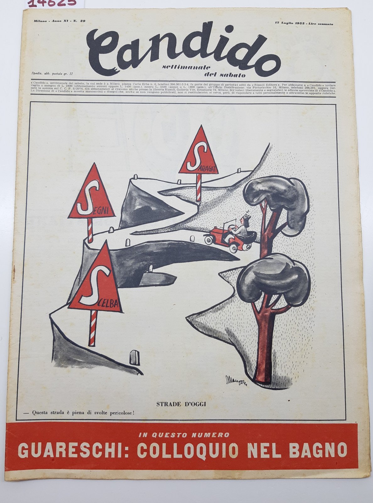Guareschi Satira politica Candido settimanale del sabato n. 29 1955