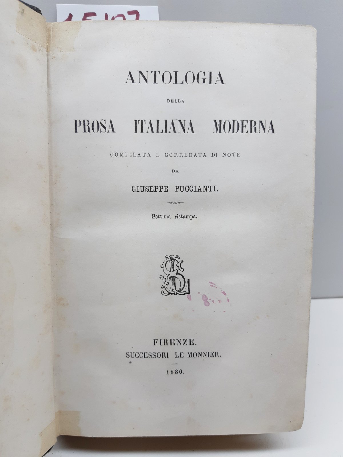 Giuseppe Puccianti Antologia della prosa italiana moderna Le Monnier 1880
