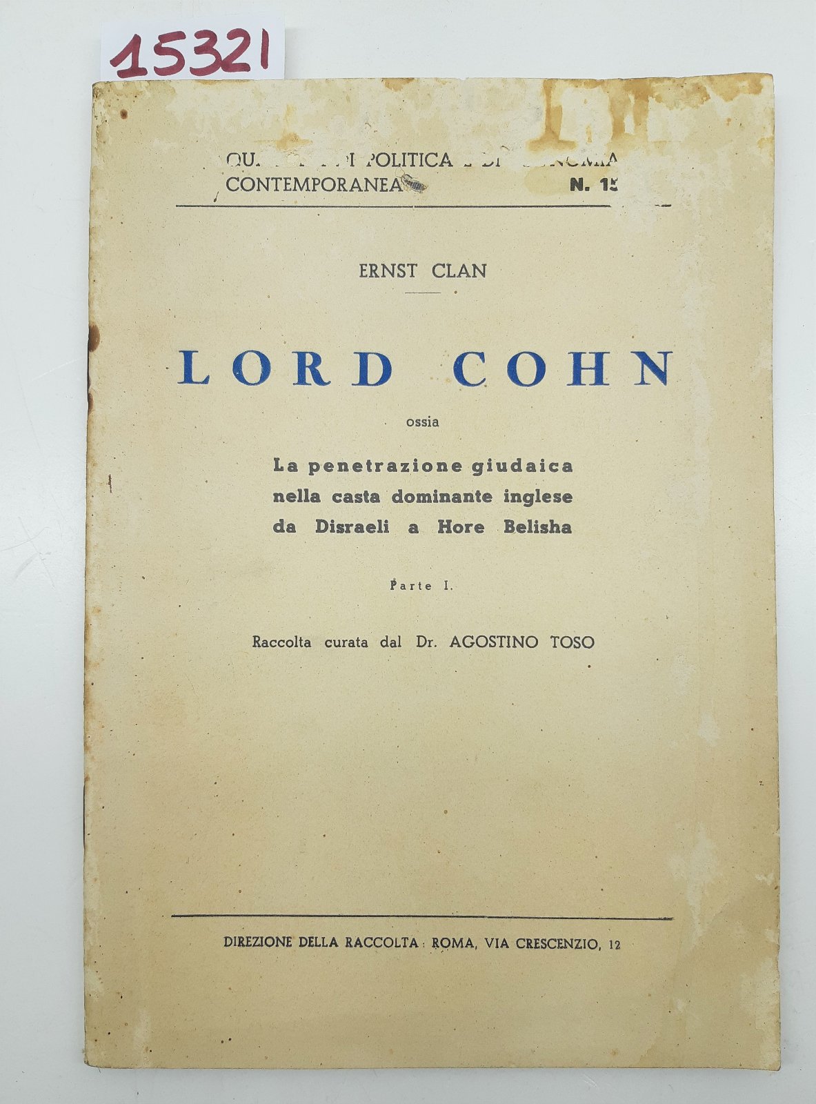 Ernst Clan Lord Cohn ossia la penetrazione giudiaca nella casta …