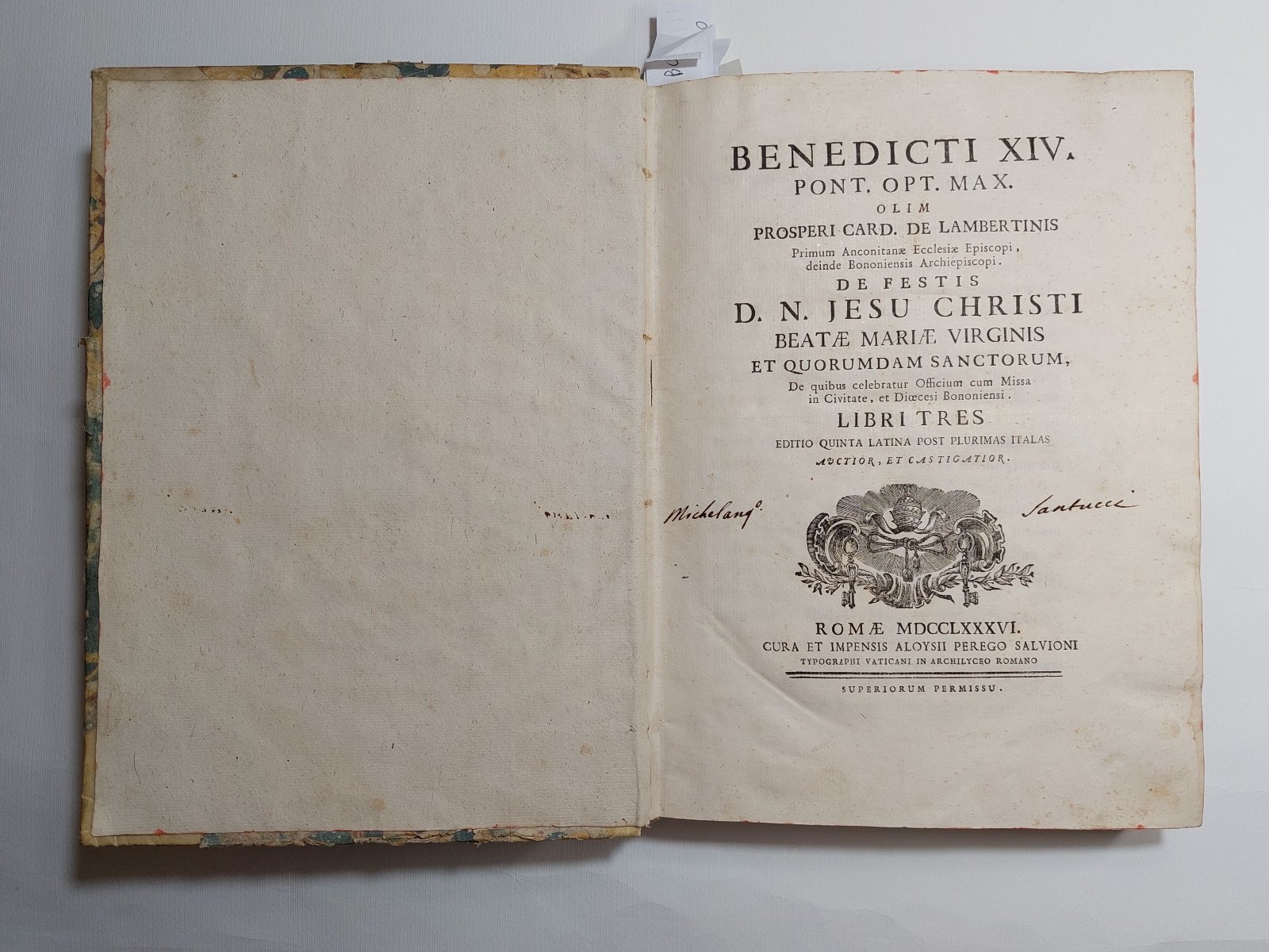 Libri antichi Settecentina Benedicti XIV Prosperi card Lambertinis 1786 2 …