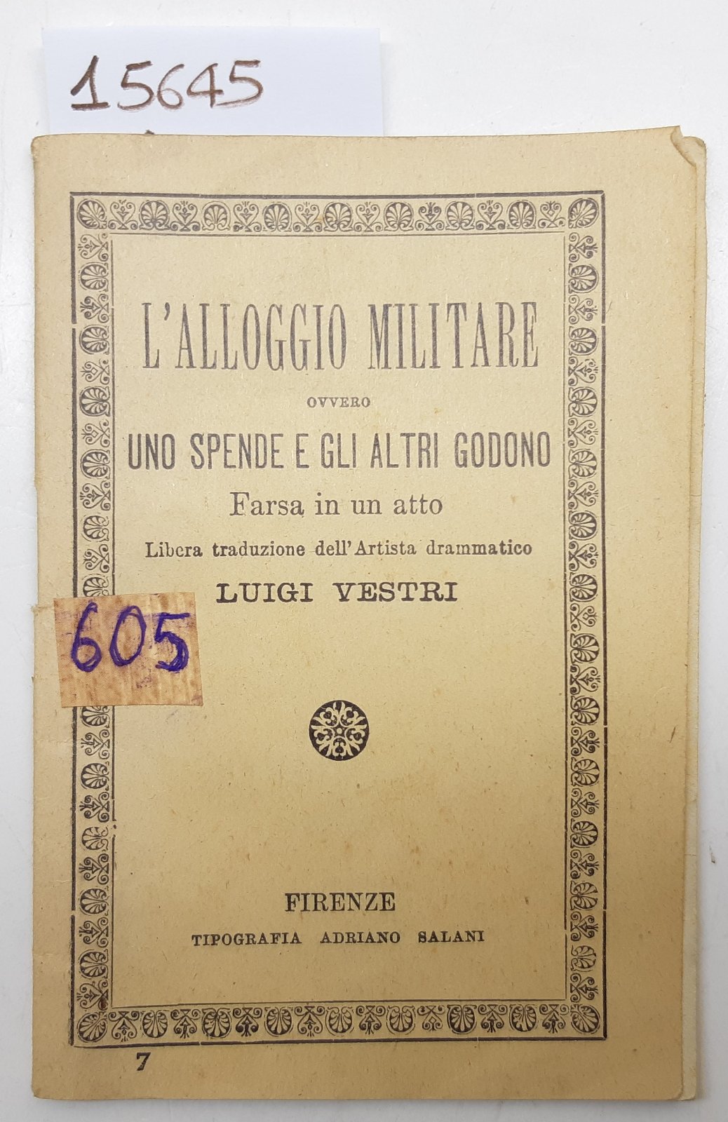 Luigi Vestri L'alloggio militare ovvero uno splende e gli altri …