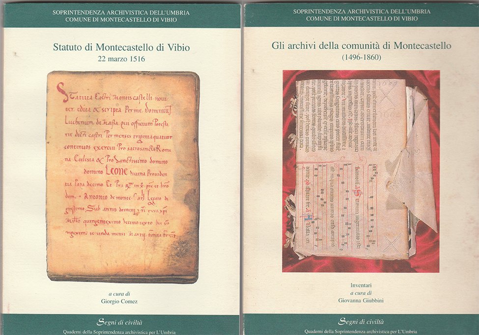 Soprintendenza archivistica dell'Umbria comune di Castello di Vibio Perugia 1999