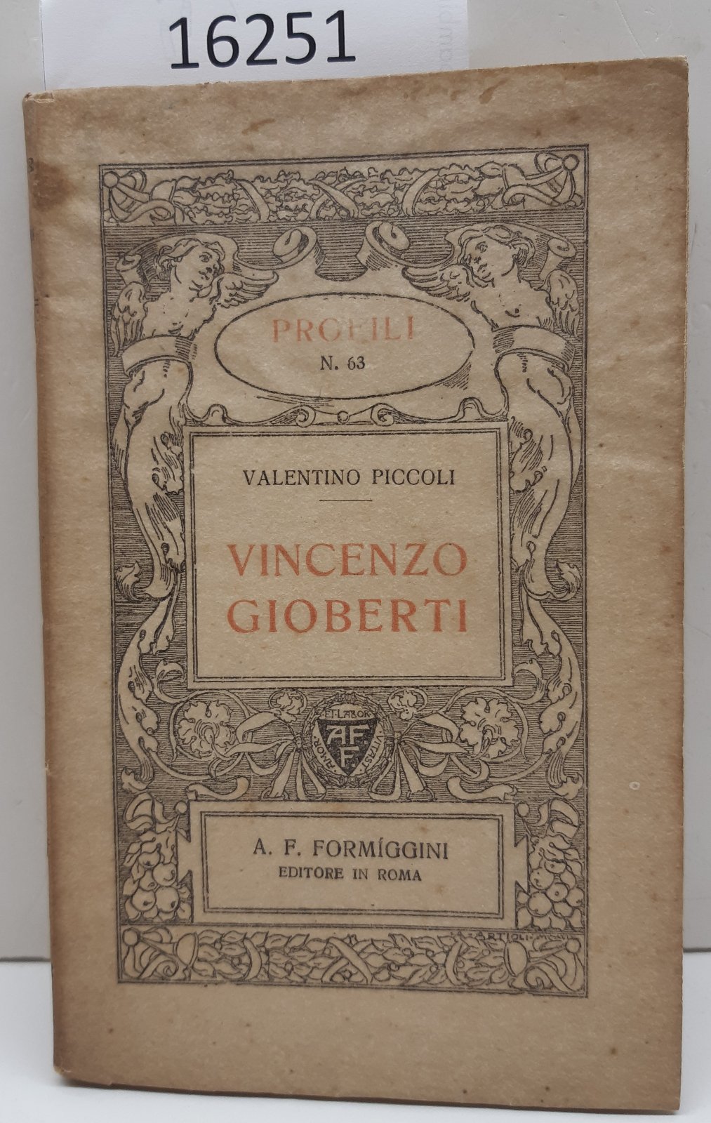 Valentino Piccoli Vincenzo Gioberti Formiggini 1923