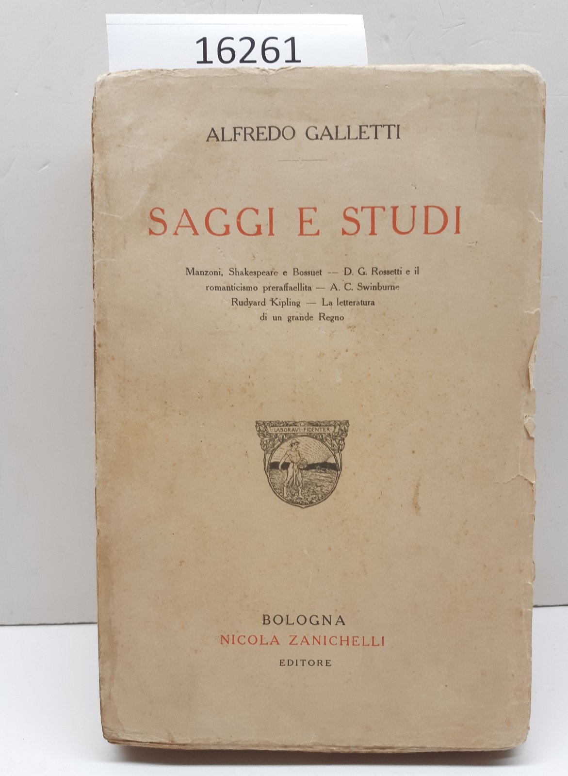 Alfredo Galletti Saggi e studi Zanichelli 1915