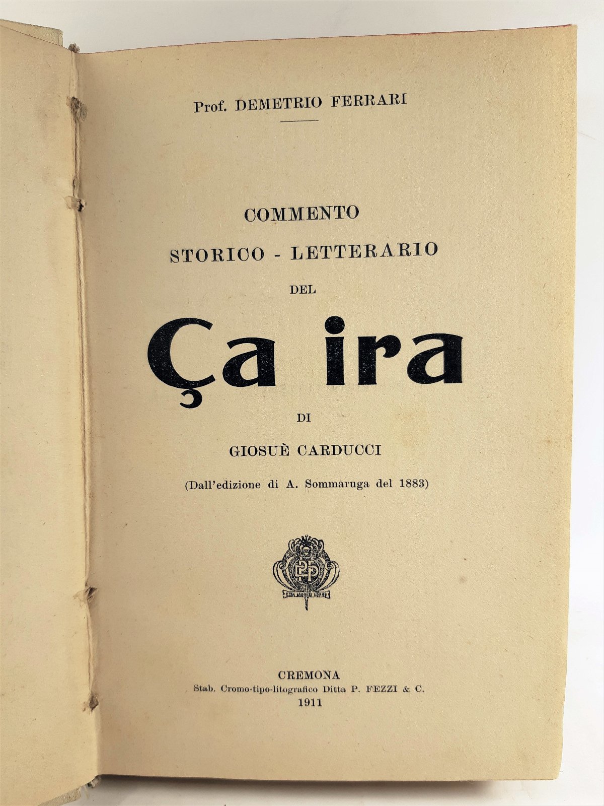 D. Ferrari Commento storico letterario del Ca ira di GiosuË …