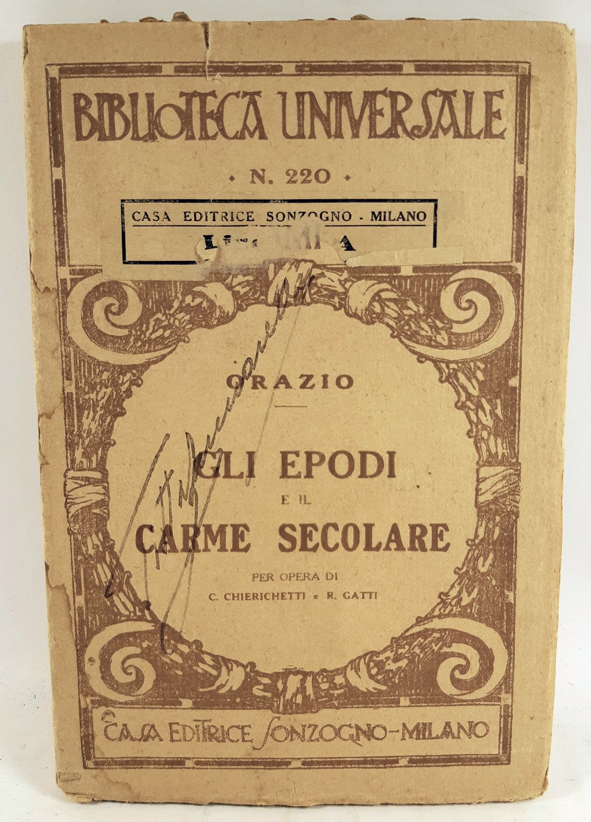 Orazio Gli epodi e il carme secolare Sonzogno