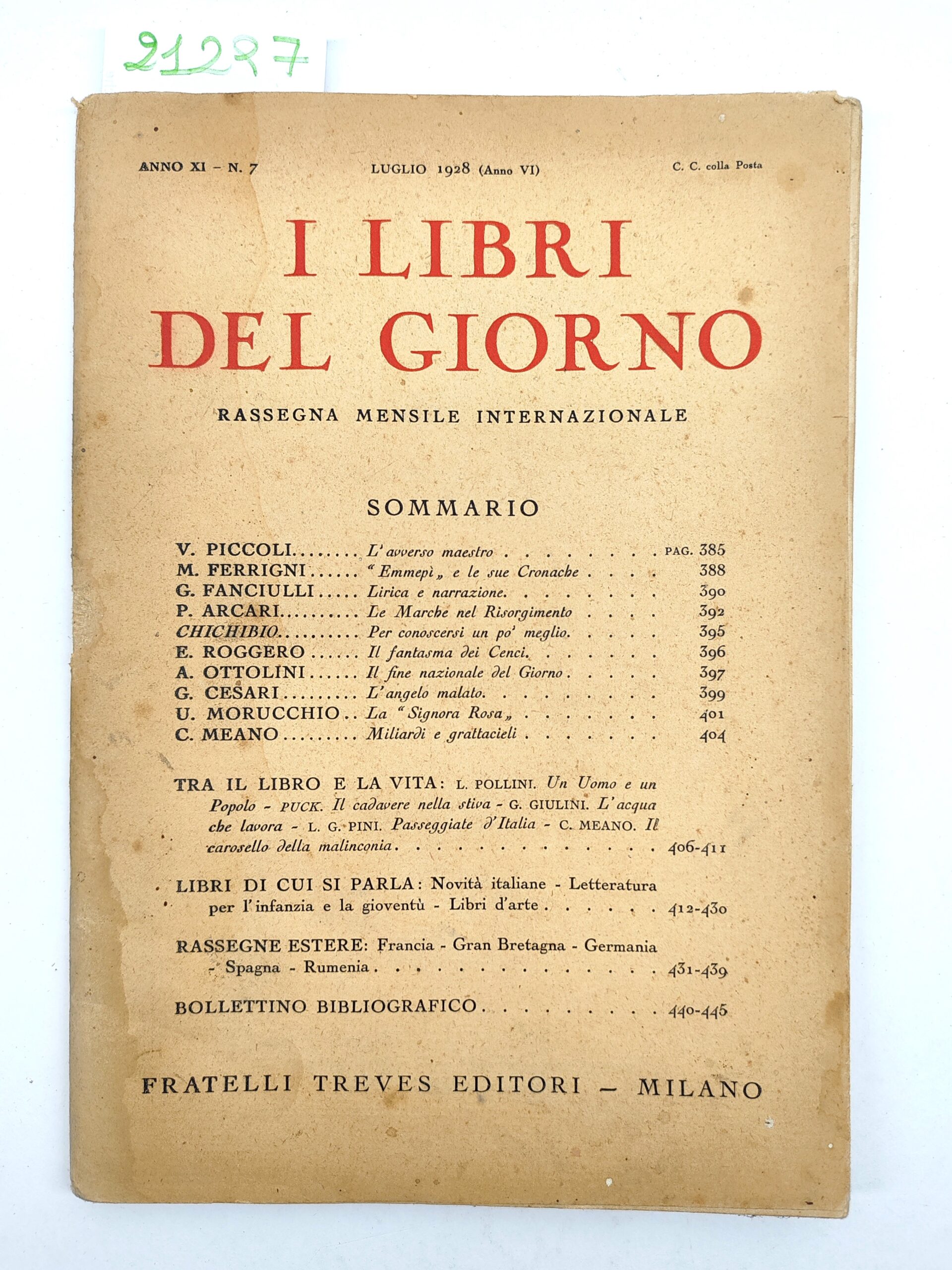 I libri del giorno rassegna mensile internazionale numero 7 luglio …