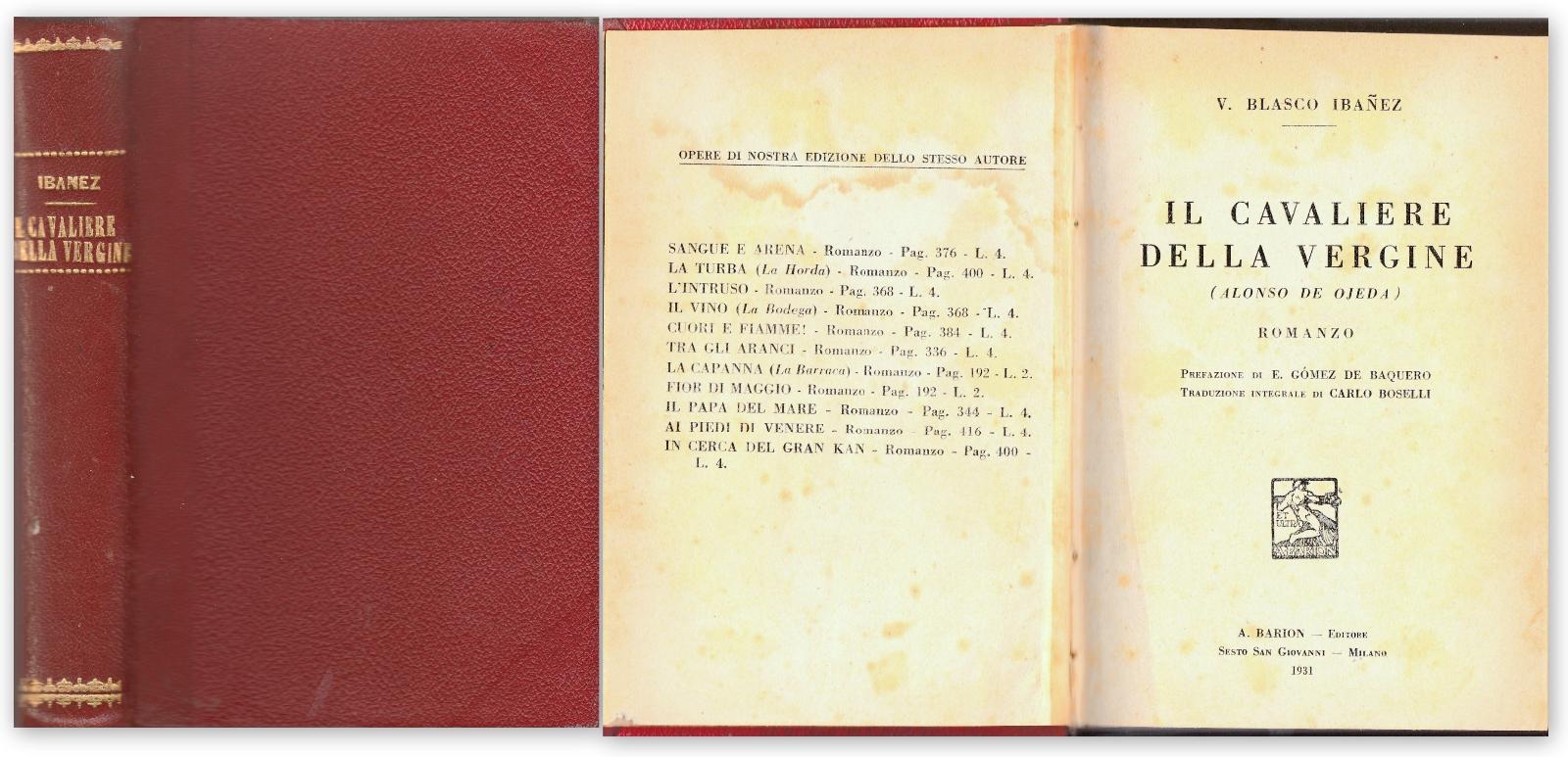 Il Cavaliere Della Vergine Il Cavaliere Della Vergine, Ed. Barion, …
