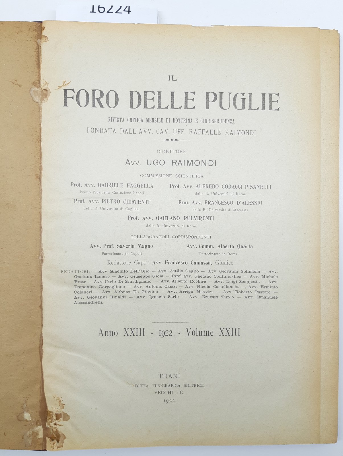 Il foro delle Puglie rivistasta critica mensile di dottrina e …