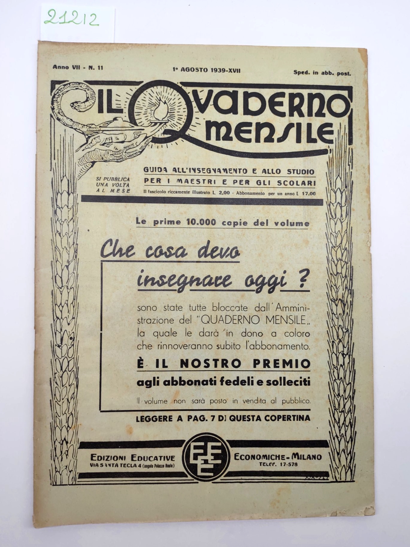 Il quaderno mensile n. 11 1939 guida all'insegnamento e allo …