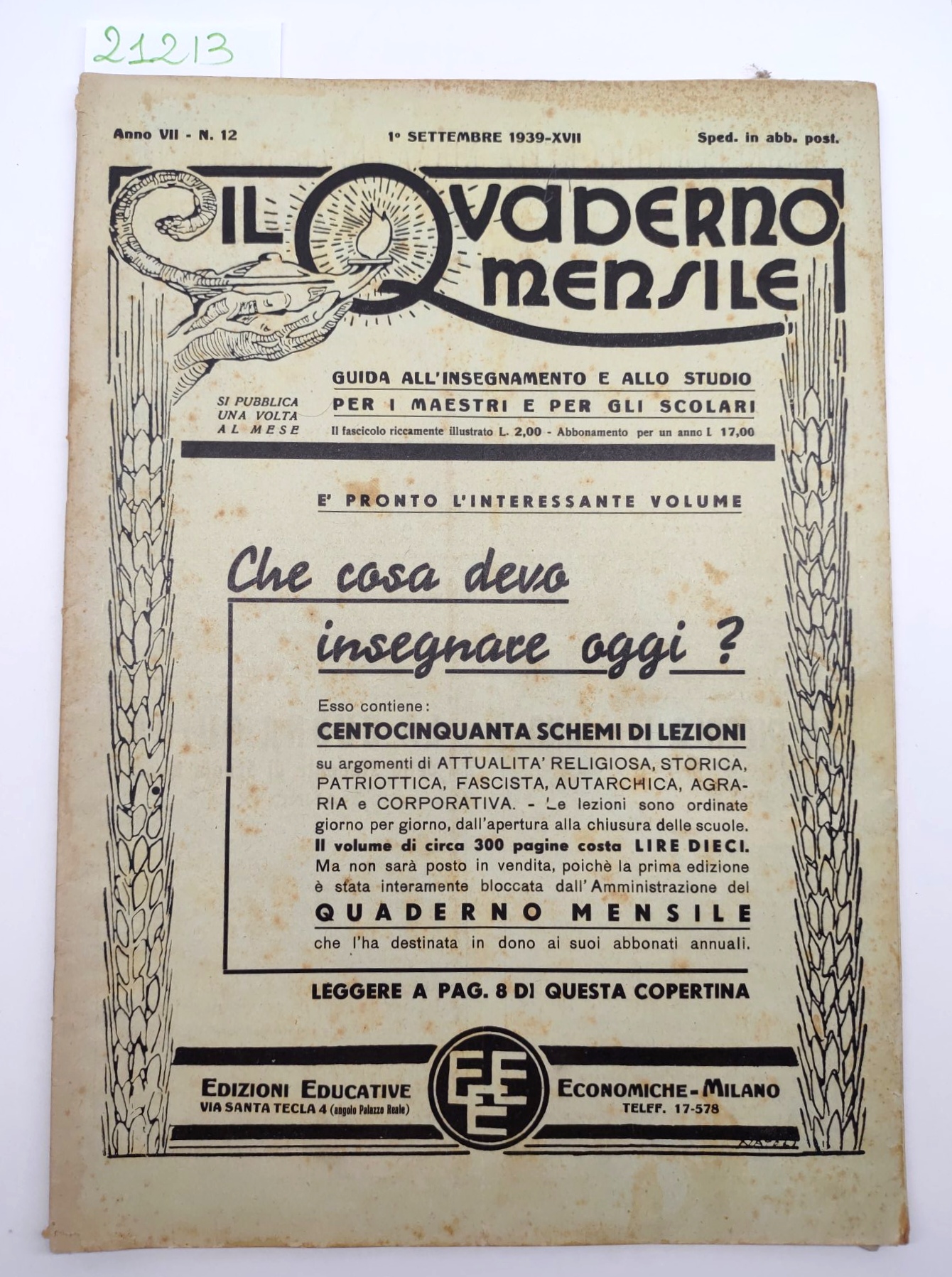 Il quaderno mensile n 12 1939 guida all'insegnamento e allo …