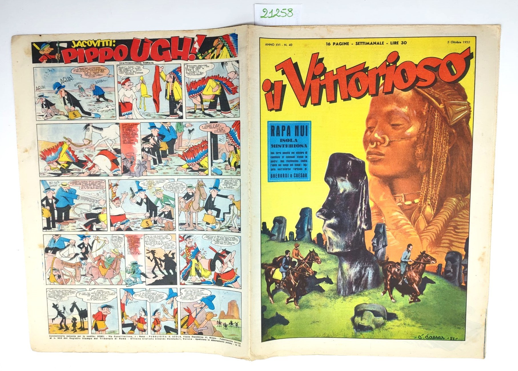 Il vittorioso il numero 40 5 ottobre 1952