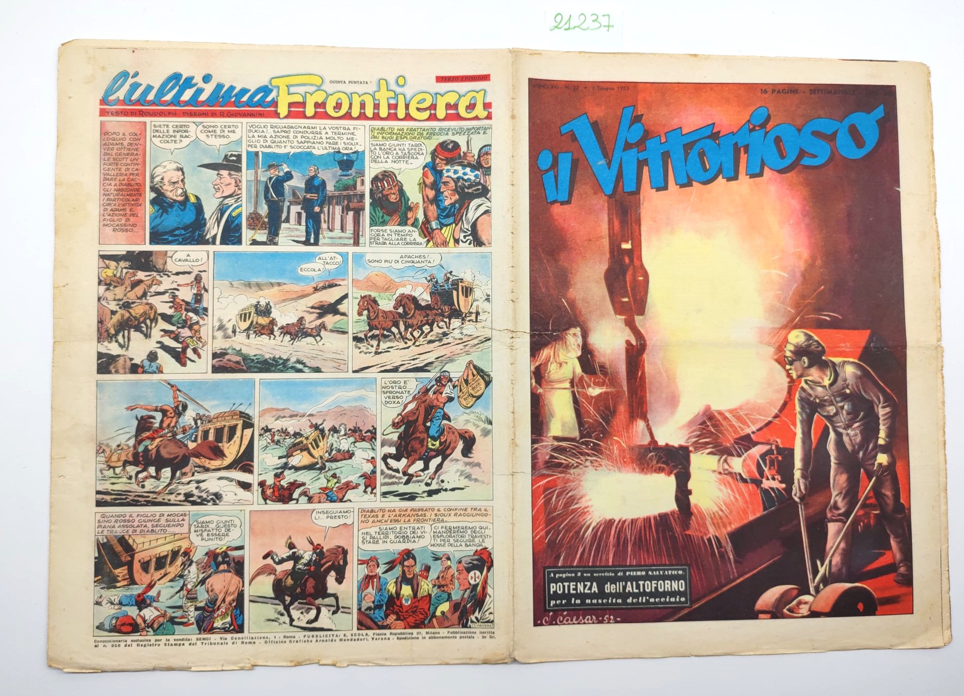 Il vittorioso numero 22 1 giugno 1952