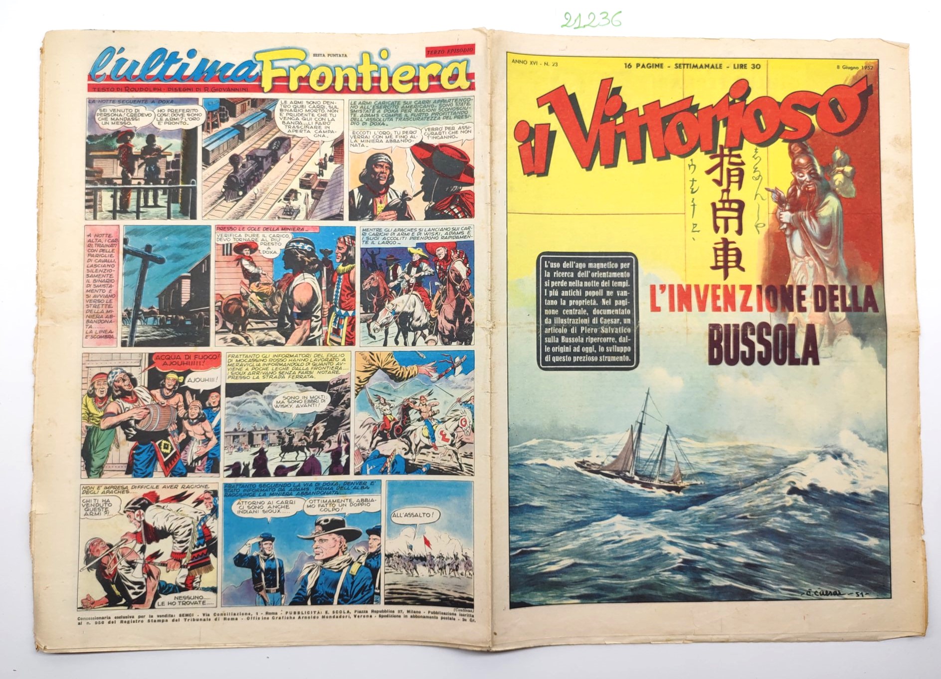 Il vittorioso numero 23 8 giugno 1952