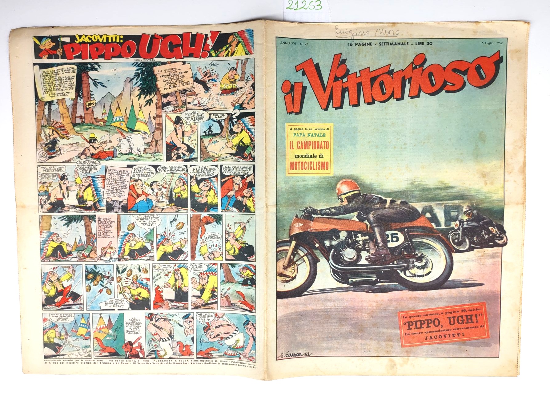 Il vittorioso numero 27 6 luglio 1952