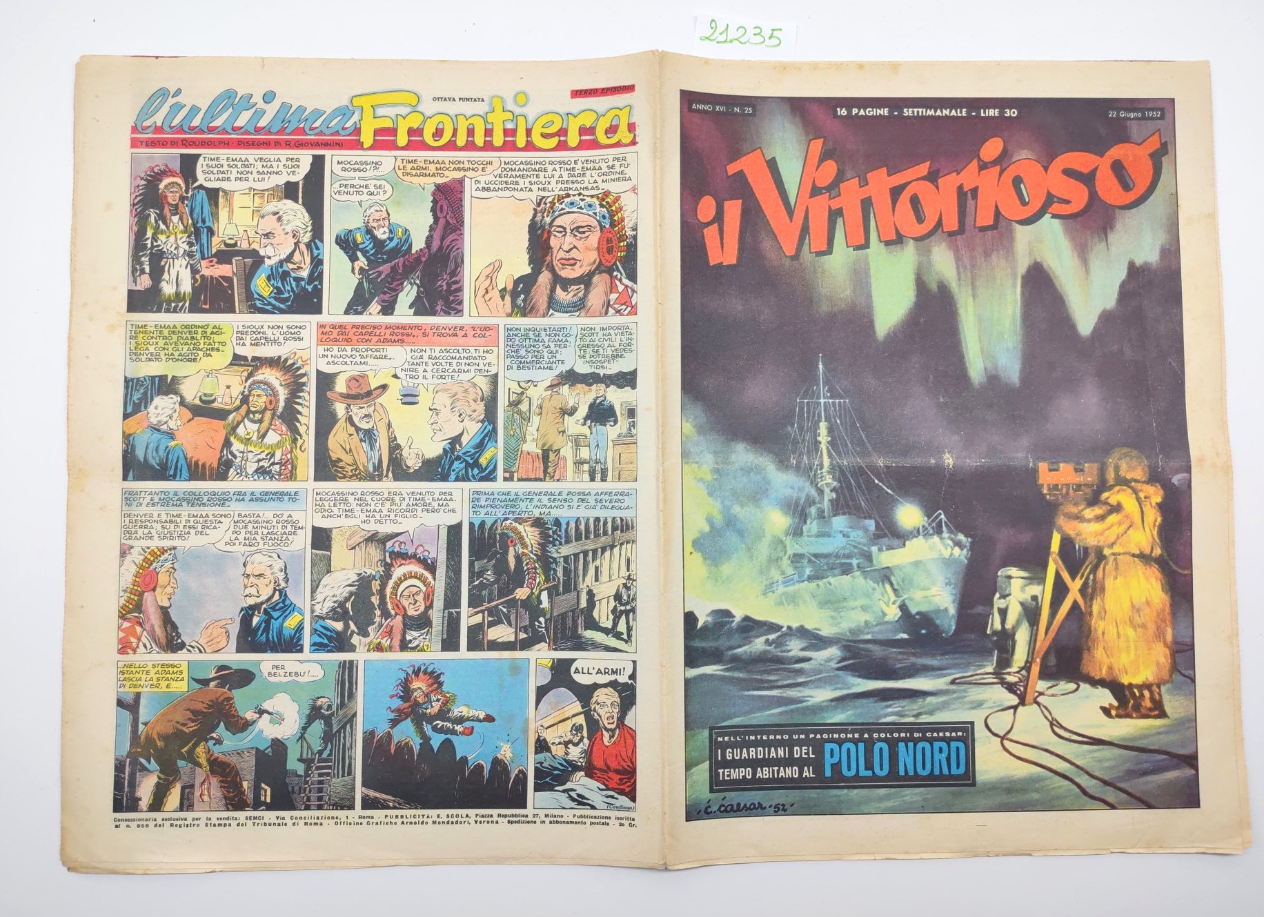 Il vittorioso numero 35 22 giugno 1952