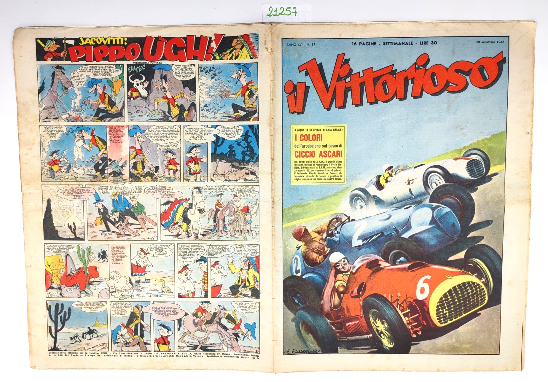 Il vittorioso numero 39 28 settembre 1952