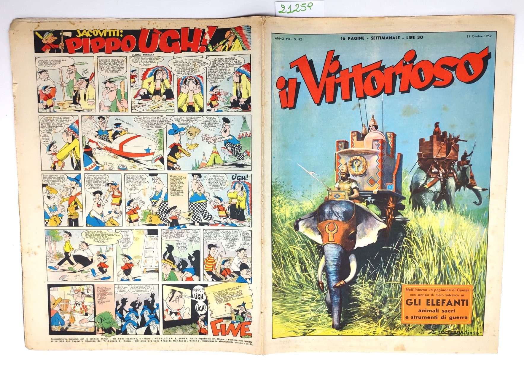 Il vittorioso numero 42,19 ottobre 1952