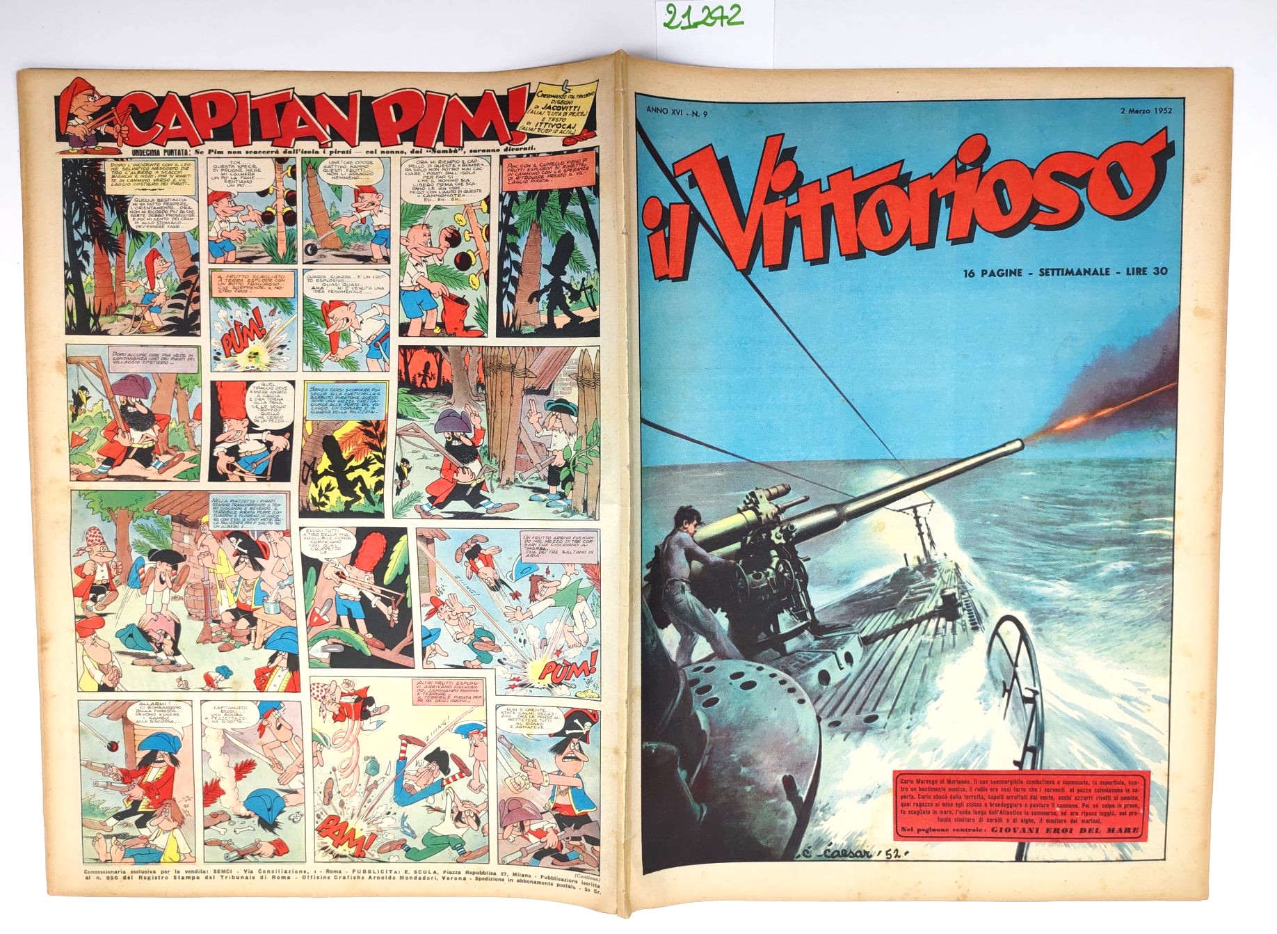 Il vittorioso numero 9 2 marzo 1952