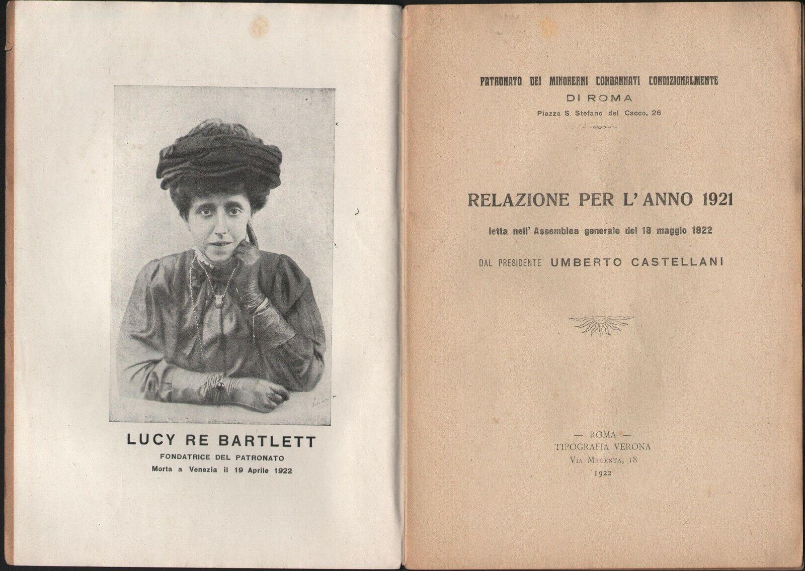 Infanzia Patronato Dei Minorenni Condannati Condizionalmente-Roma 1921