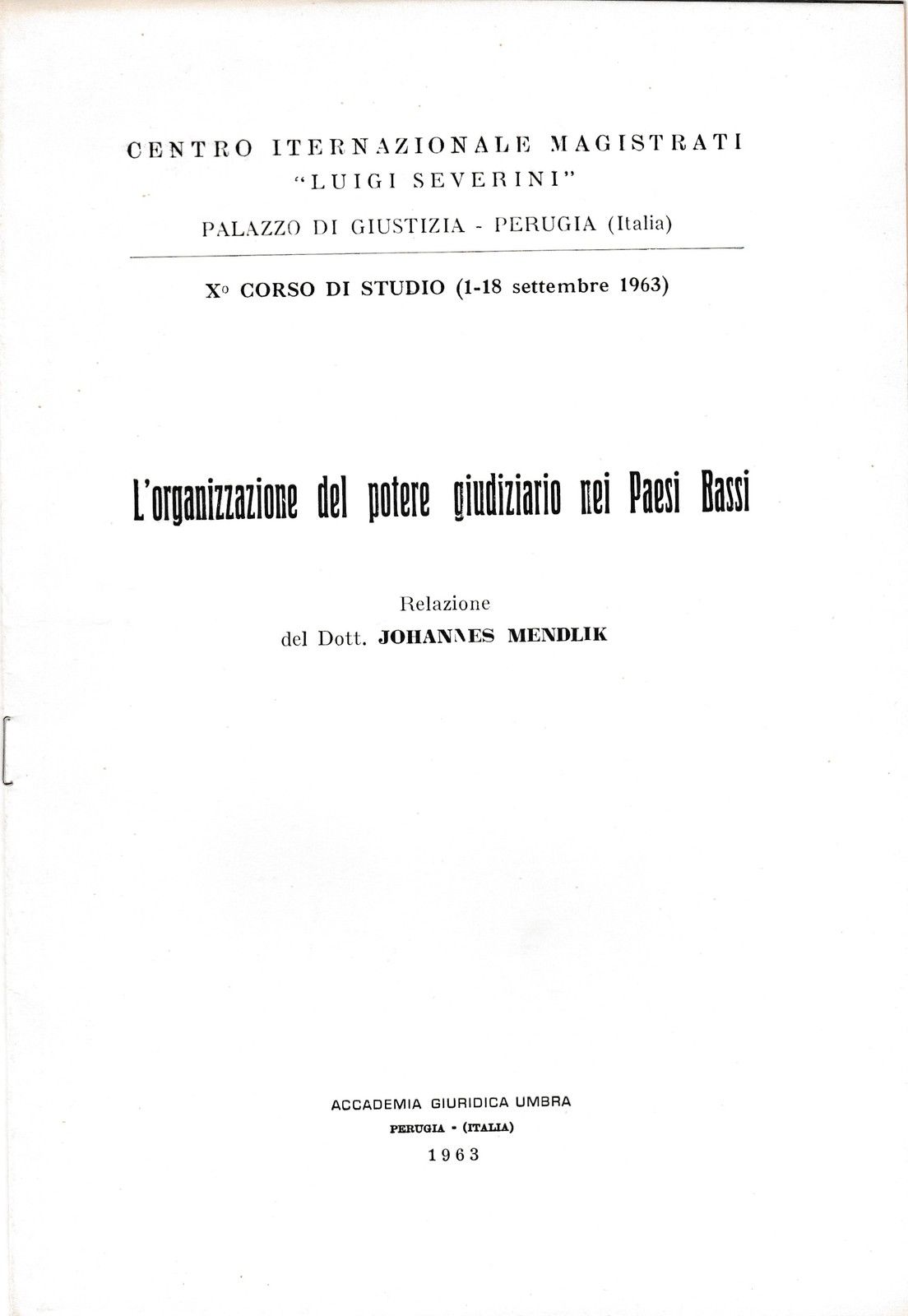 J. Mendlik L'organizzazione Del Potere Giudiziario Nei Paesi Bassi Perugia …