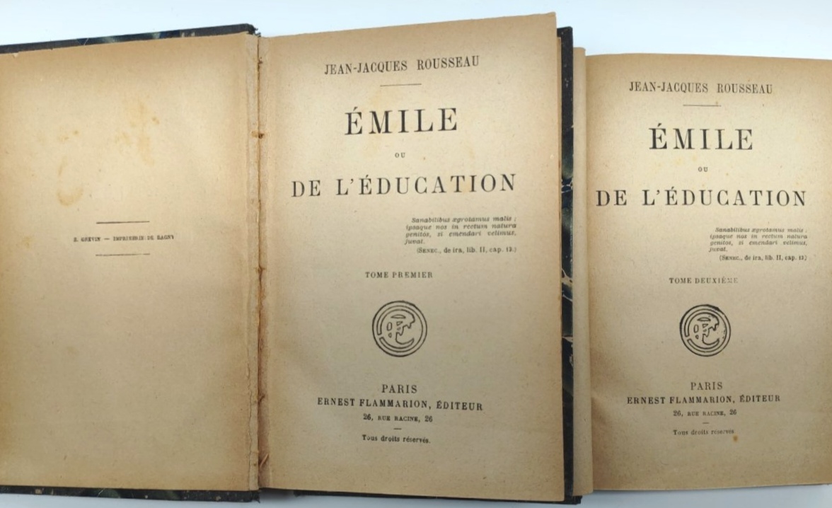 Jean-Jacques Rousseau Emile ou de l'education 2 volumi Paris Flammarion …