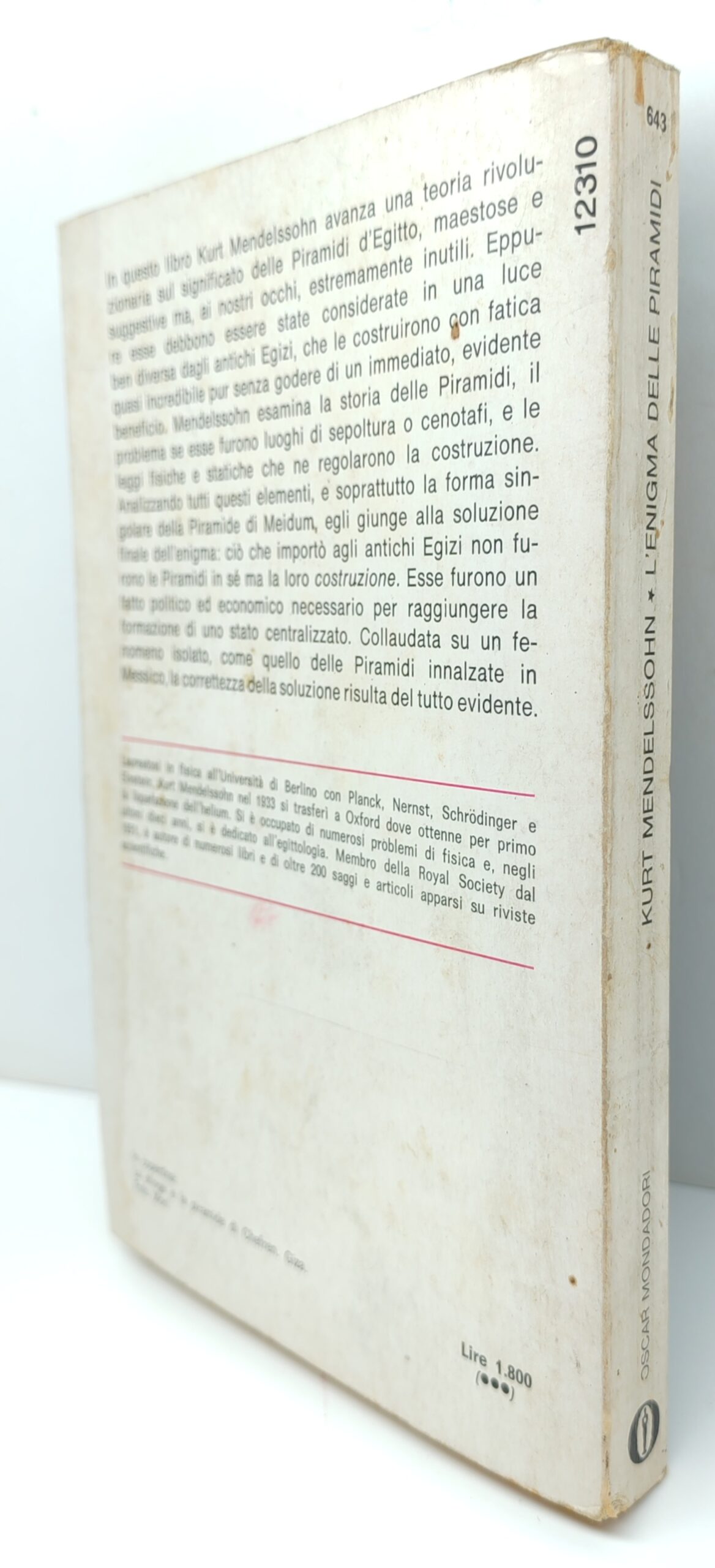 Kurt Mendelssohn L'enigma delle piramidi Oscar Mondadori 1° edizione 1976