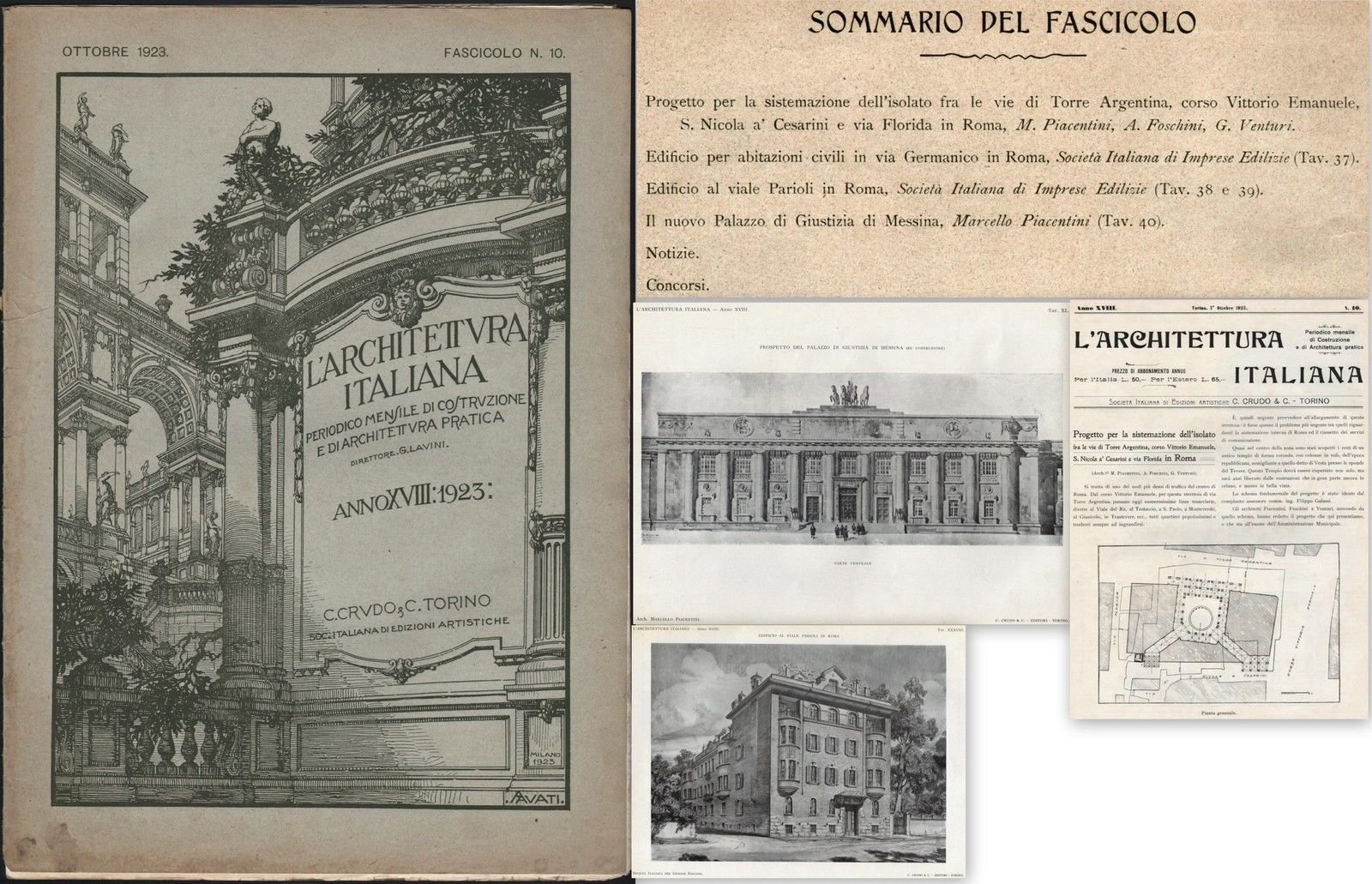 L'architettura Italiana Periodico Mensile-10-1923-Palazzo Di Giustizia Messina