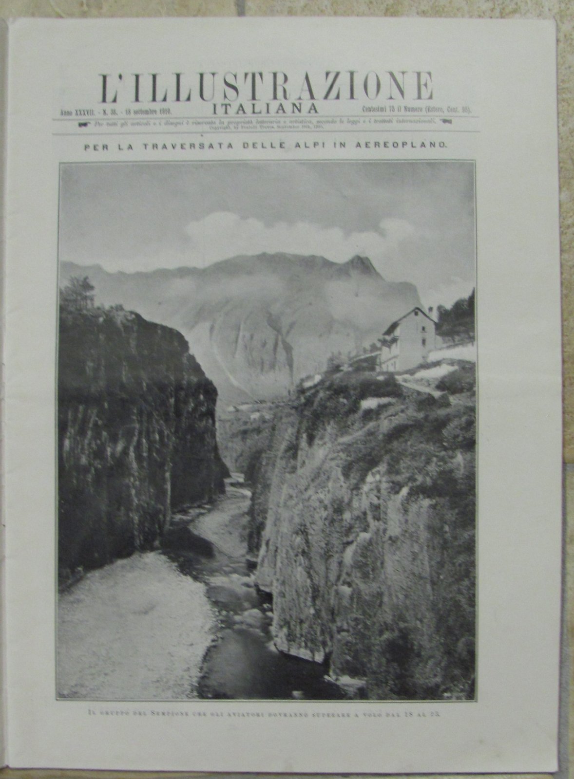 L'illustrazione Italiana 18 Settembre 1910-Traversata Delle Alpi In Aereo-L1675