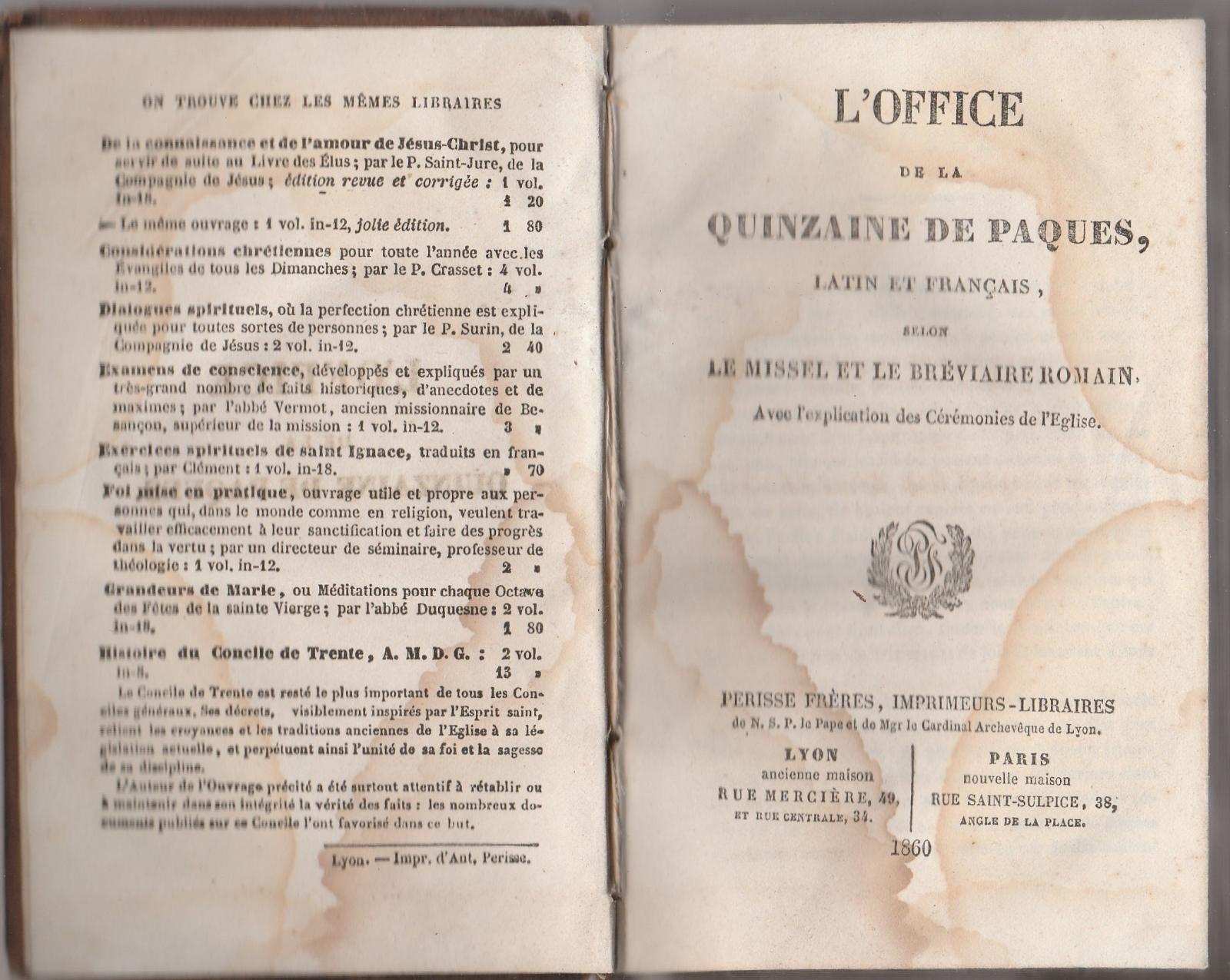 L'office De La Quinzaine De Paques Lion Paris Perisse Freres …