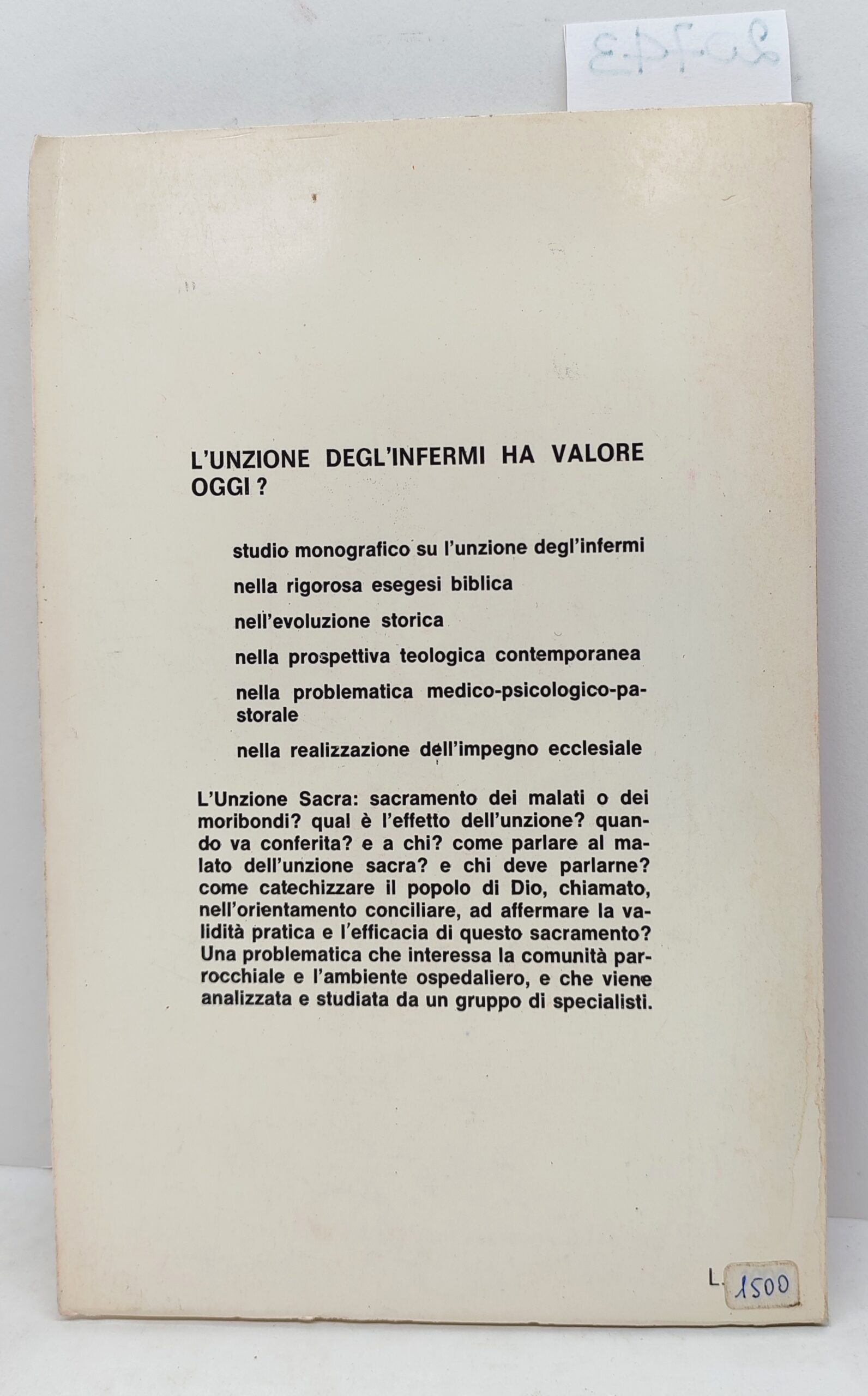 L'unzione degli infermieri ha valore oggi? Edizioni O.A.R.I. 1972