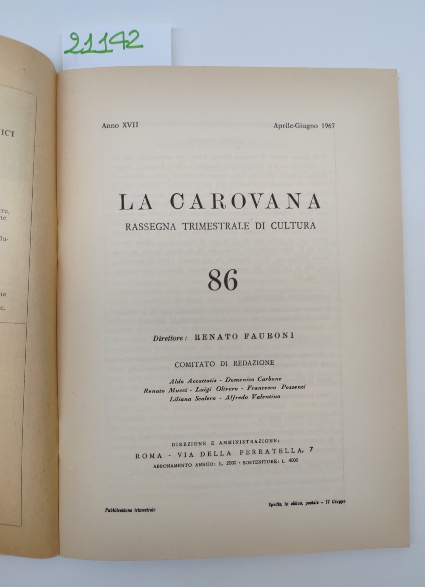 La Carovana rassegna trimestrale di cultura numero 86 aprile giugno …