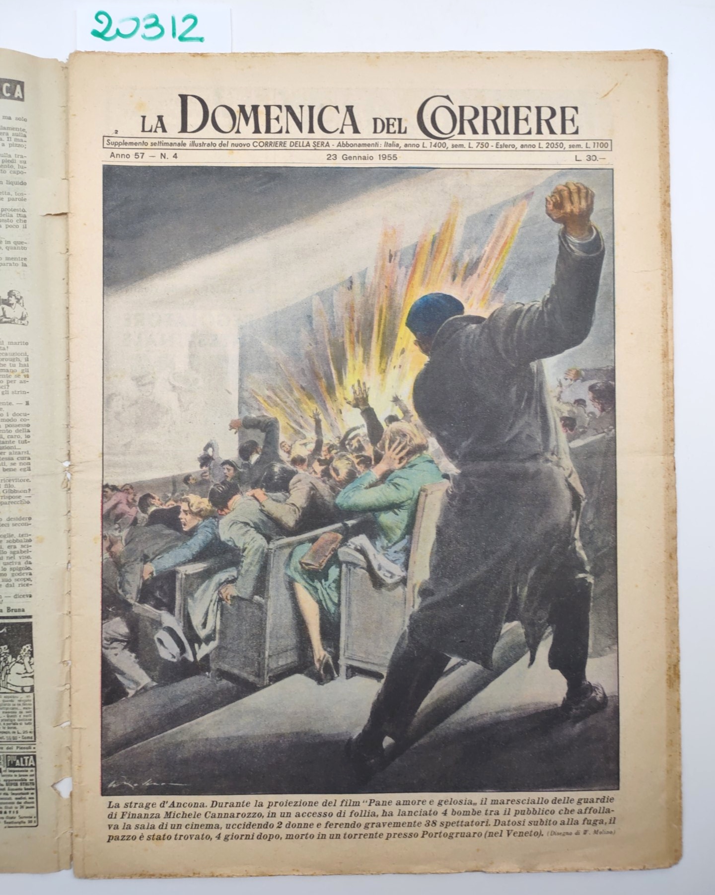 La domenica del corriere 23 gennaio 1955 la strage di …