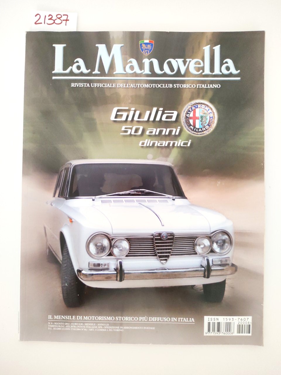 La manovella agosto 2012 n. 8 rivista ufficiale dell'automobil Club …