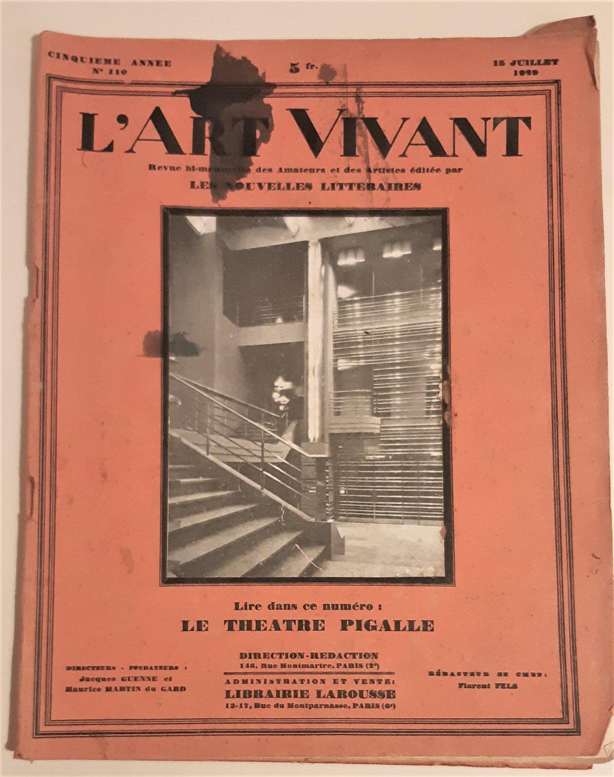 LíArt Vivant 1929 N∞110 Le theatre a Pigalle