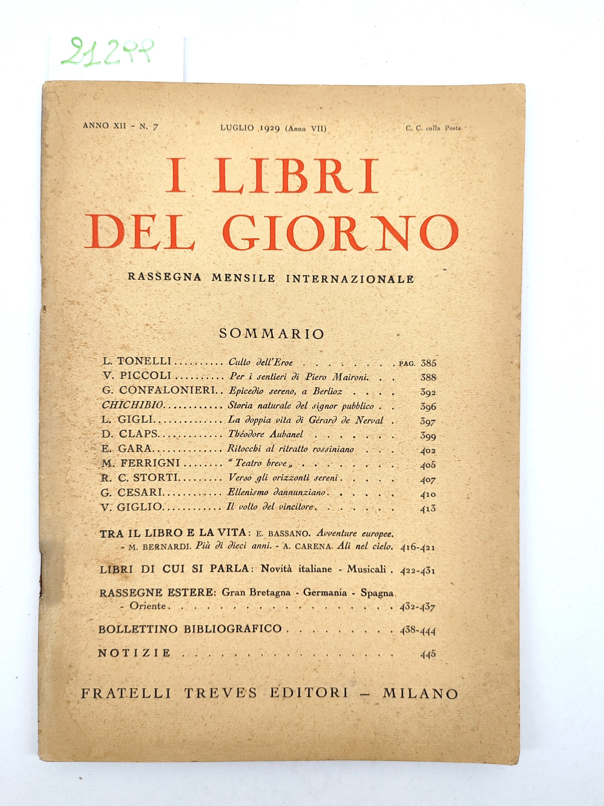 Libri del giorno rassegna mensile internazionale numero 7 luglio 1929