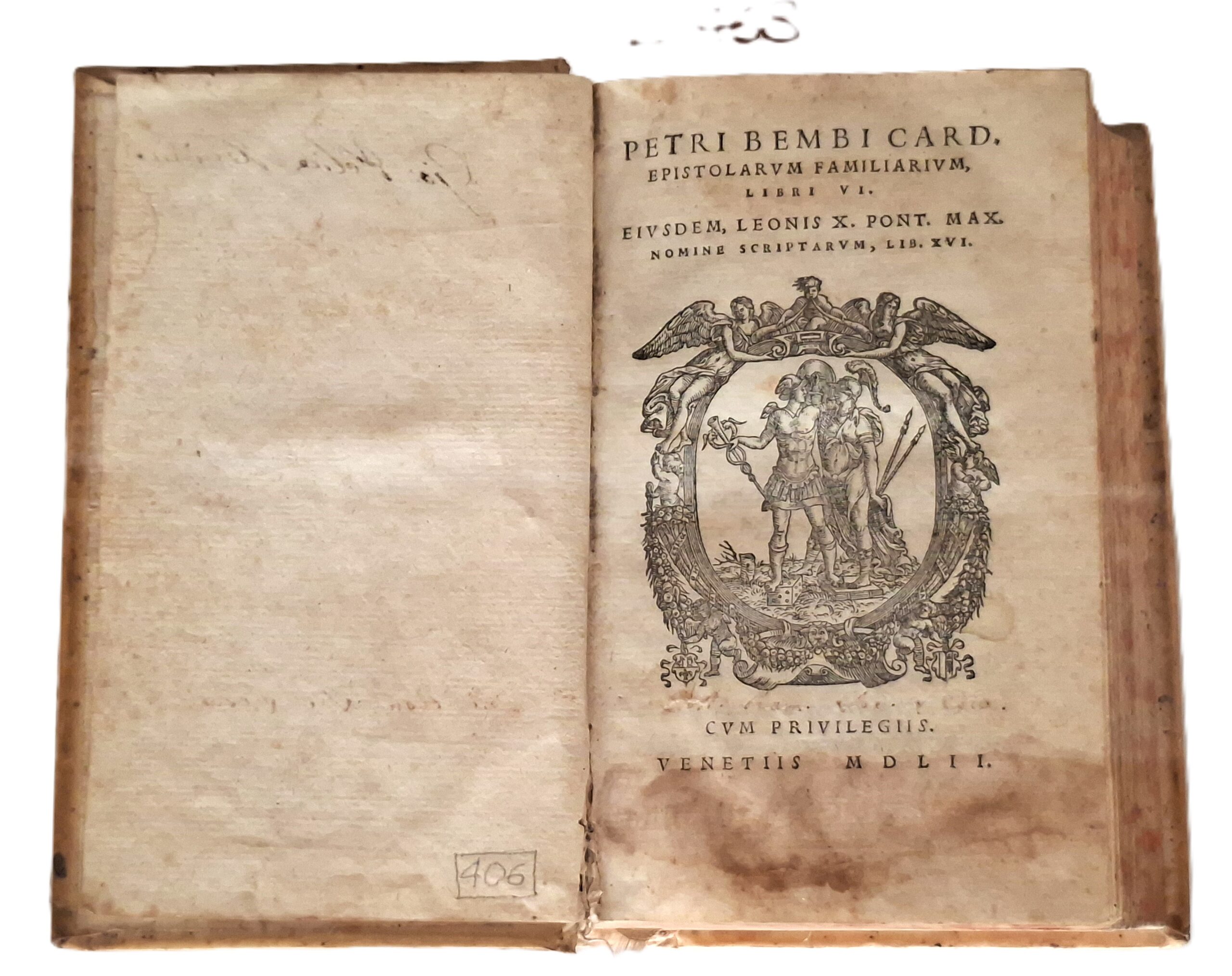 Libro antico Cinquecentina Epistolarum Familiarum, Libri VI Venezia 1552
