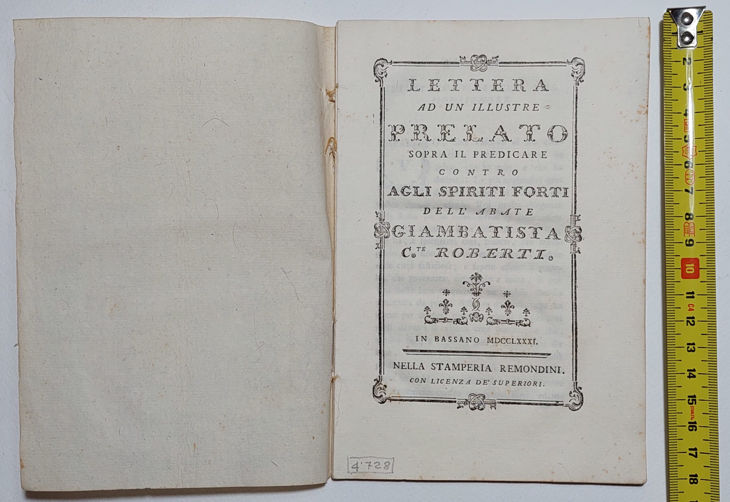 Libro antico Settecentina Lettera ad un illustre prelato…sopra il predicare …